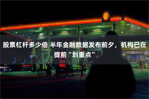 股票杠杆多少倍 半年金融数据发布前夕，机构已在提前“划重点”