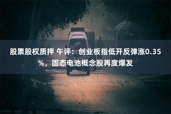 股票股权质押 午评：创业板指低开反弹涨0.35%，固态电池概念股再度爆发