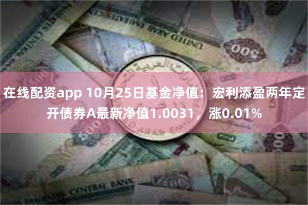 在线配资app 10月25日基金净值：宏利添盈两年定开债券A最新净值1.0031，涨0.01%