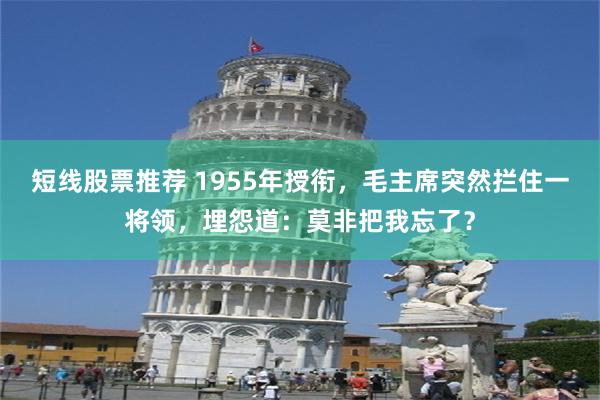 短线股票推荐 1955年授衔，毛主席突然拦住一将领，埋怨道：莫非把我忘了？